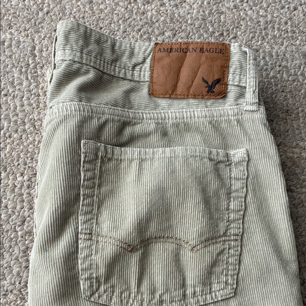 American Eagle Outfitters Men's Cream Corduroy Pants